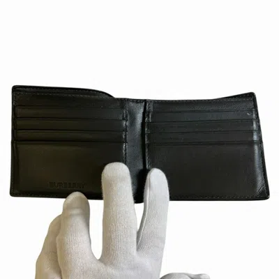 Pre-owned Burberry Charcoal Gray Cotton Elastane Wallet (bi-fold) ()