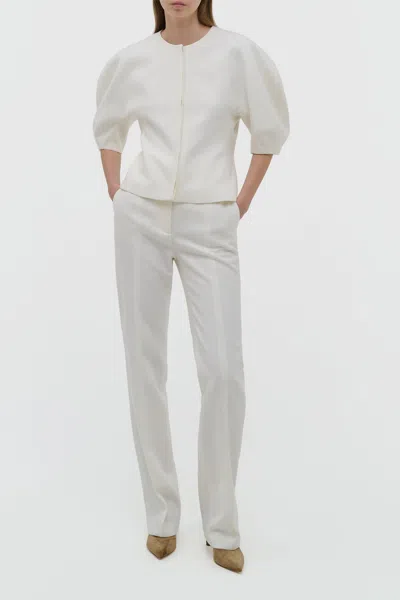 Gabriela Hearst Waverly Top In Ivory Recycled Wool In White