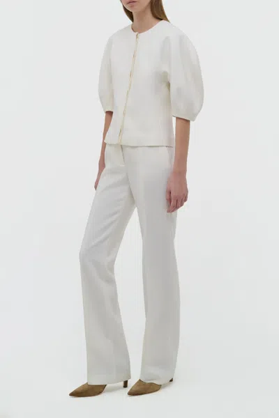 Gabriela Hearst Waverly Top In Ivory Recycled Wool In White