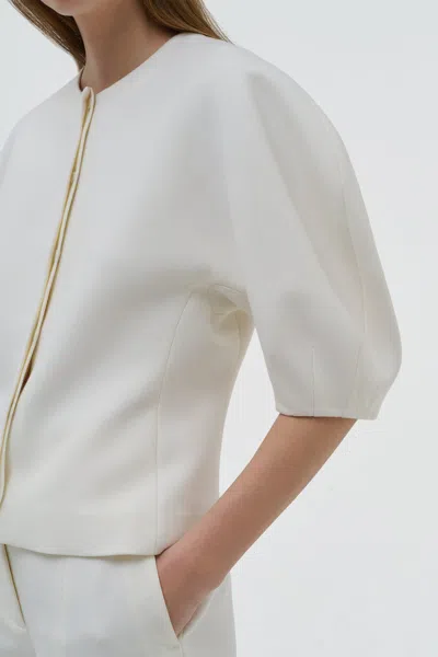 Gabriela Hearst Waverly Top In Ivory Recycled Wool In White