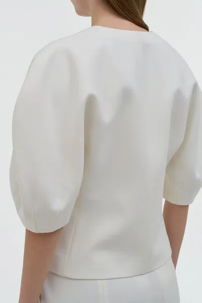 Gabriela Hearst Waverly Top In Ivory Recycled Wool In White