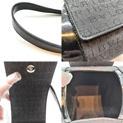 Pre-owned Bvlgari B.zero1 Black Navy Denim Leather Handbag ()