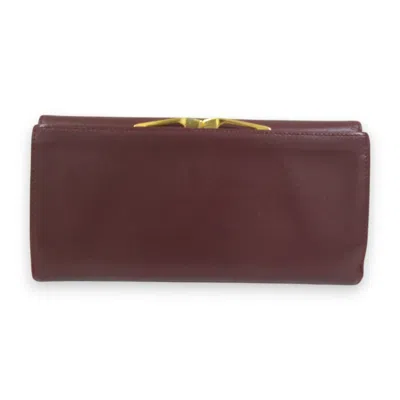 Pre-owned Cartier Bordeaux Long Wallet (tri-fold) () In Burgundy