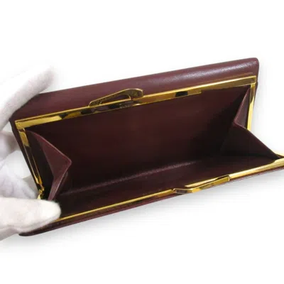 Pre-owned Cartier Bordeaux Long Wallet (tri-fold) () In Burgundy