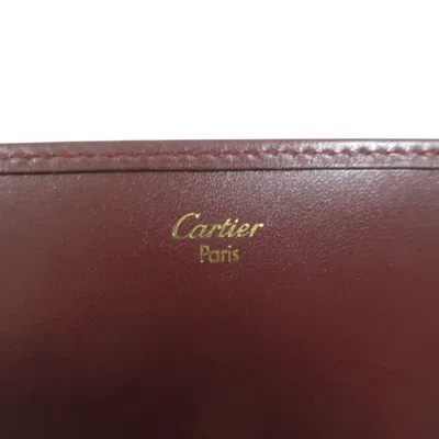 Pre-owned Cartier Bordeaux Long Wallet (tri-fold) () In Burgundy