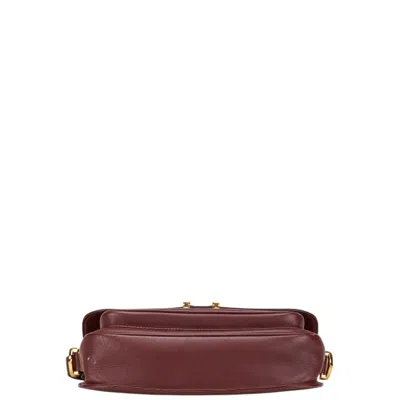 Pre-owned Cartier Bordeaux Wine Red Leather Shoulder Bag ()