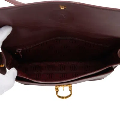 Pre-owned Cartier Bordeaux Wine Red Leather Shoulder Bag ()