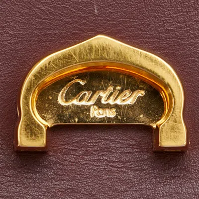Pre-owned Cartier Bordeaux Wine Red Leather Shoulder Bag ()
