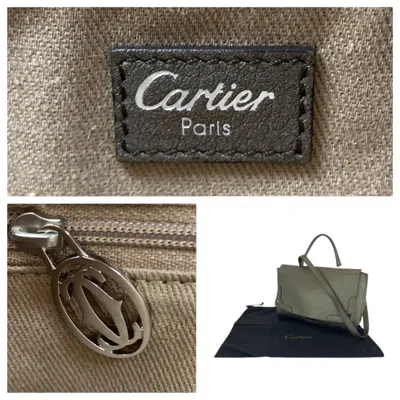 Pre-owned Cartier Brown Leather Handbag Shoulder Bag ()
