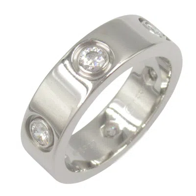Pre-owned Cartier Clear White Gold (18k) Band Ring () In Transparent