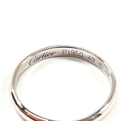 Pre-owned Cartier Silver Platinum 950 Band Ring ()