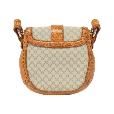 Pre-owned Celine Beige Brown Canvas Leather Shoulder Bag ()