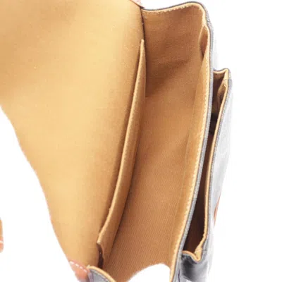 Pre-owned Celine Brown Gray Coated Canvas Leather Shoulder Bag ()