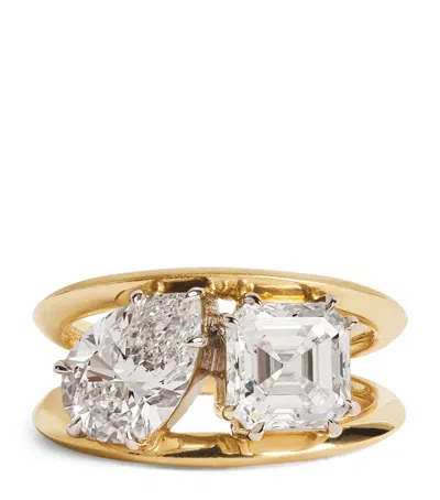 Jade Trau Yellow Gold And Diamond Sadie Ring In Gold