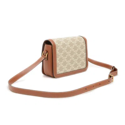 Pre-owned Celine Grayish Canvas Leather Shoulder Bag ()