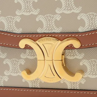 Pre-owned Celine Grayish Canvas Leather Shoulder Bag ()