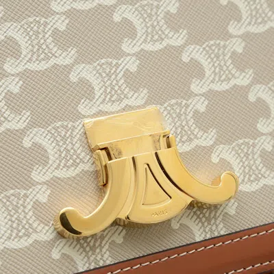 Pre-owned Celine Grayish Canvas Leather Shoulder Bag ()