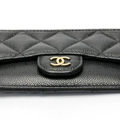 Pre-owned Chanel Black Grained Calfskin Coin Purse/coin Case ()