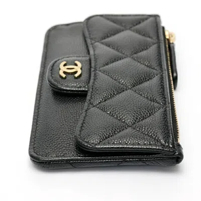 Pre-owned Chanel Black Grained Calfskin Coin Purse/coin Case ()