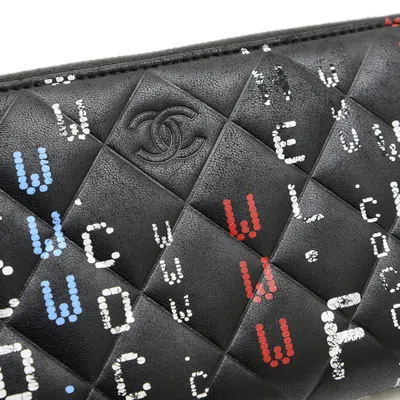 Pre-owned Chanel Black Leather Long Wallet (bi-fold) ()