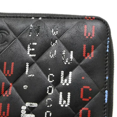 Pre-owned Chanel Black Leather Long Wallet (bi-fold) ()