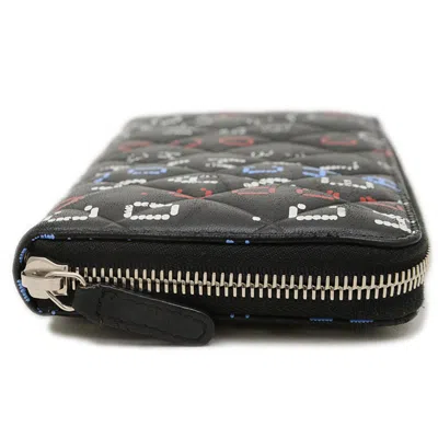Pre-owned Chanel Black Leather Long Wallet (bi-fold) ()