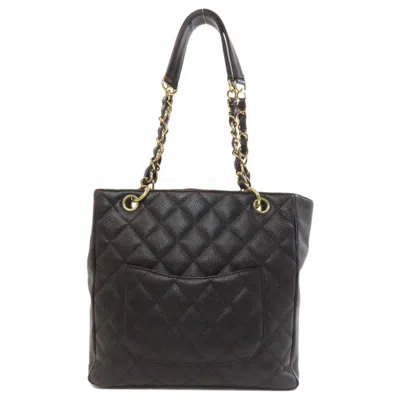 Pre-owned Chanel Black Leather Tote Bag ()