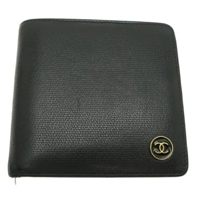 Pre-owned Chanel Black Leather Wallet (bi-fold) ()