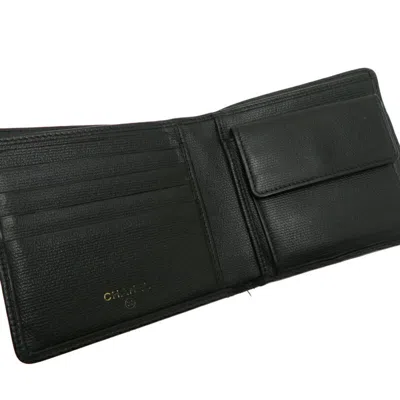 Pre-owned Chanel Black Leather Wallet (bi-fold) ()