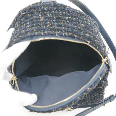 Pre-owned Chanel Navy Tweed Backpack ()