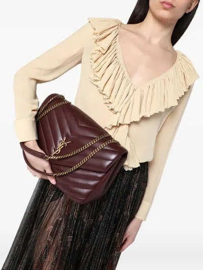 Saint Laurent Large Flip Shoulder Bag In Red