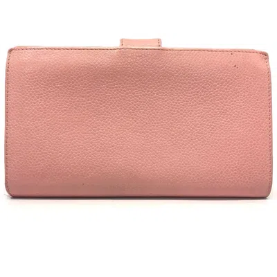 Pre-owned Chanel Pink Grained Calfskin Wallet (bi-fold) ()