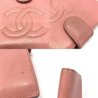Pre-owned Chanel Pink Grained Calfskin Wallet (bi-fold) ()
