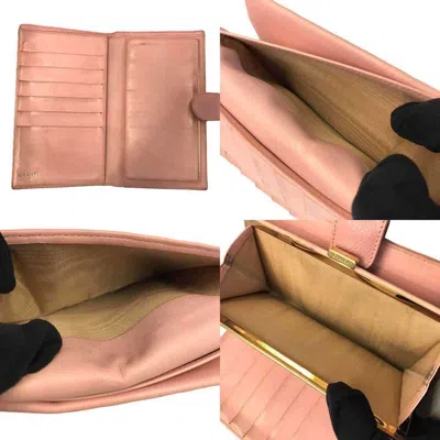 Pre-owned Chanel Pink Grained Calfskin Wallet (bi-fold) ()