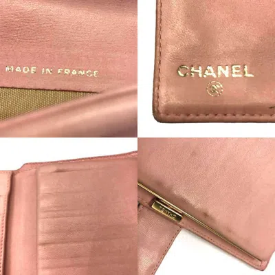 Pre-owned Chanel Pink Grained Calfskin Wallet (bi-fold) ()