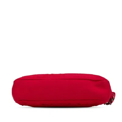 Pre-owned Chanel Red Color Cotton Shoulder Bag ()