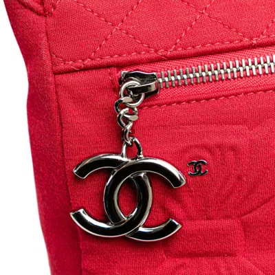 Pre-owned Chanel Red Color Cotton Shoulder Bag ()
