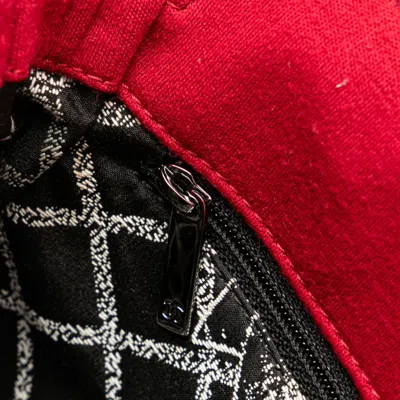 Pre-owned Chanel Red Color Cotton Shoulder Bag ()