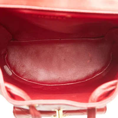 Pre-owned Chanel Red Color Leather Backpack ()