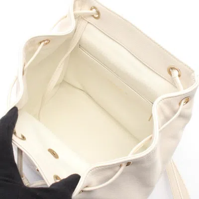 Pre-owned Chanel White Leather Backpack ()