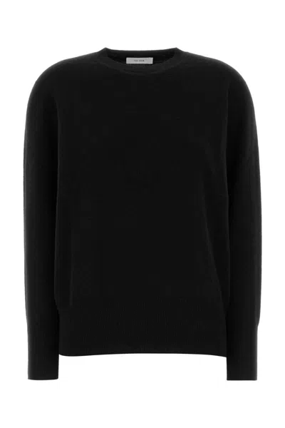 The Row Oversized Cashmere Leilani Sweater With Crew Neck In Black