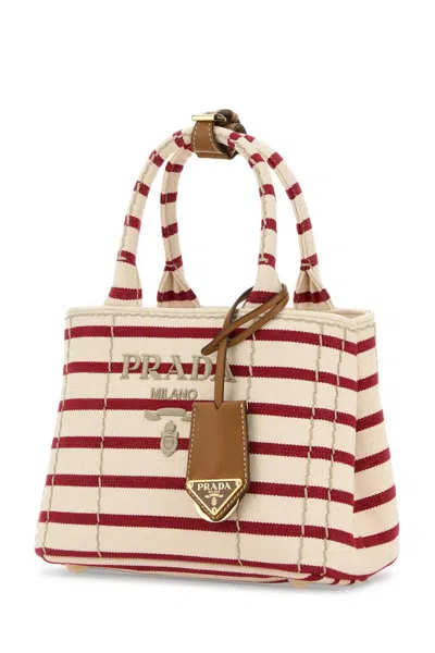 Prada Mini Handbag With Striped Design And Handle In Multi