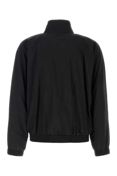 Ferragamo Wool Blend Jacket High Collar In Black