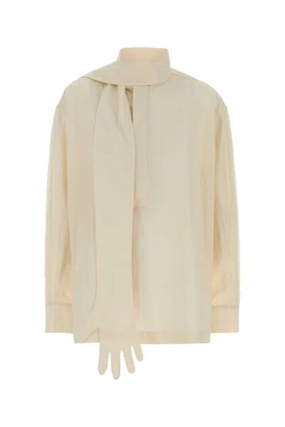 Jean Paul Gaultier Ivory Lyocell Blend Blouse In Neutral