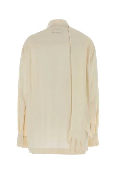 Jean Paul Gaultier Ivory Lyocell Blend Blouse In Neutral