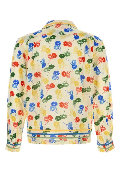 Bode Men Printed Cotton Flower Stamp Shirt In Multi