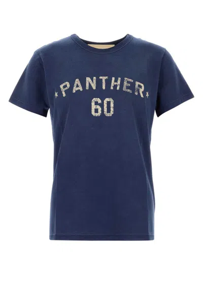 Valentino Garavani Vintage-effect Blue Cotton T-shirt In Blue