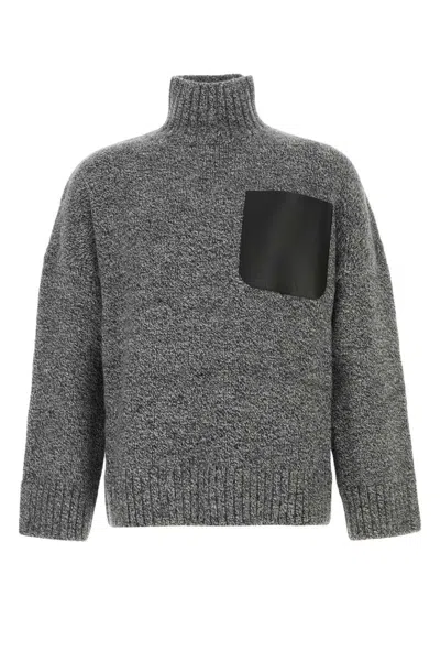 Jw Anderson J. W. Anderson Leather Patch Pocket Jumper In Gray