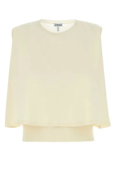 Loewe Wool Sweater Sweaters And Cardigans White In White