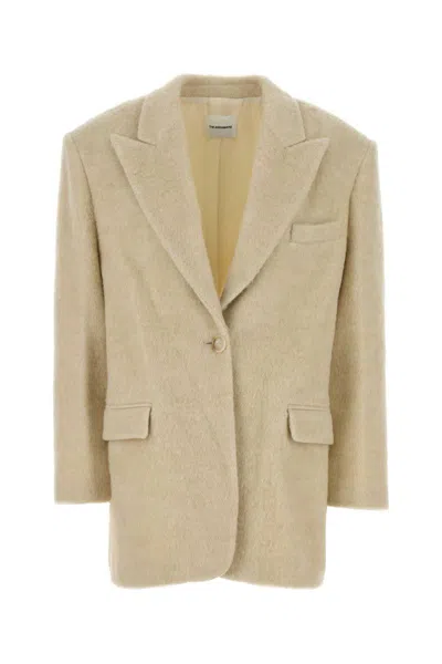 The Andamane Tailored Blend Coat Featuring Notched Lapels In Neutral